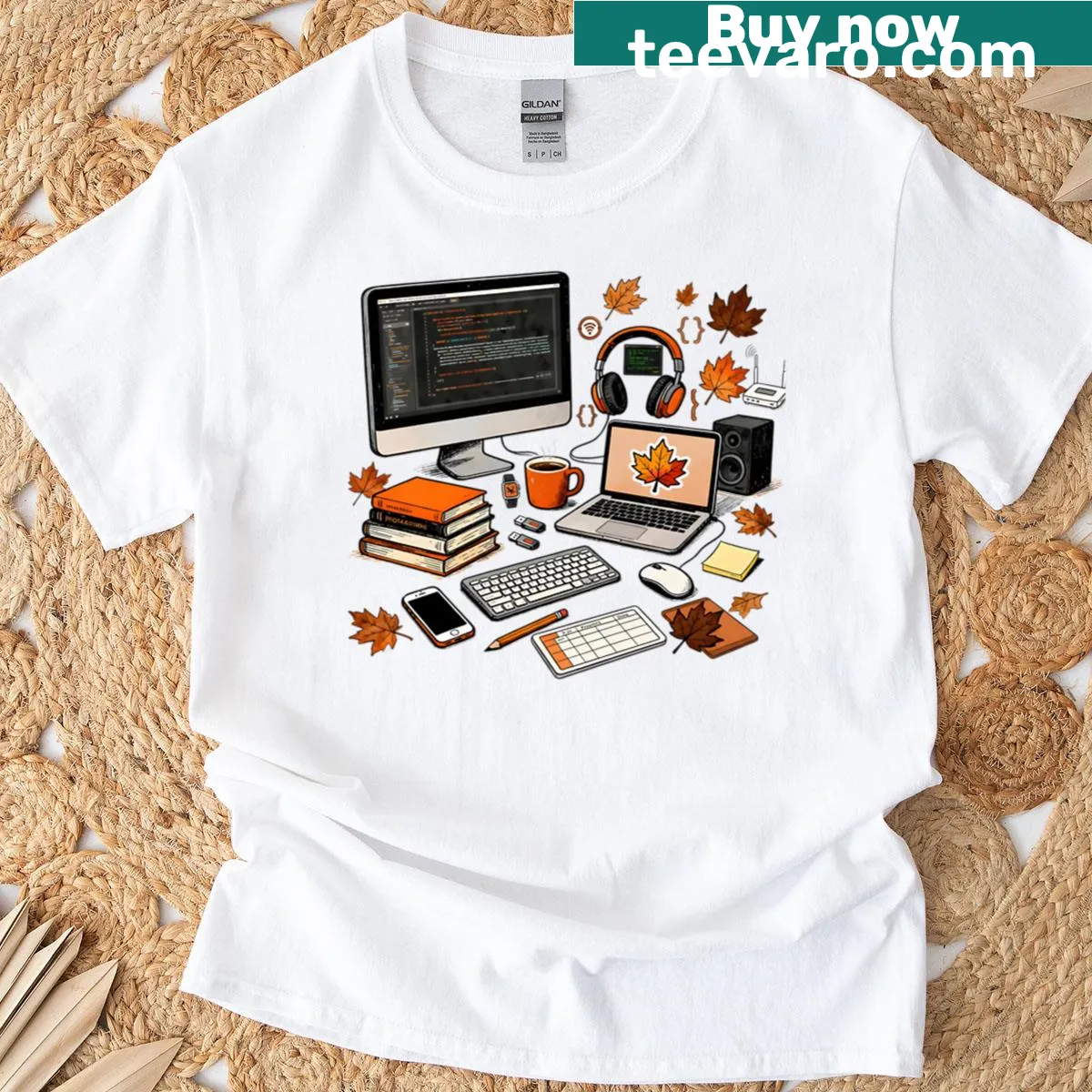 Thanksgiving t-shirt for developers with thankful graphic — on a men's t-shirt