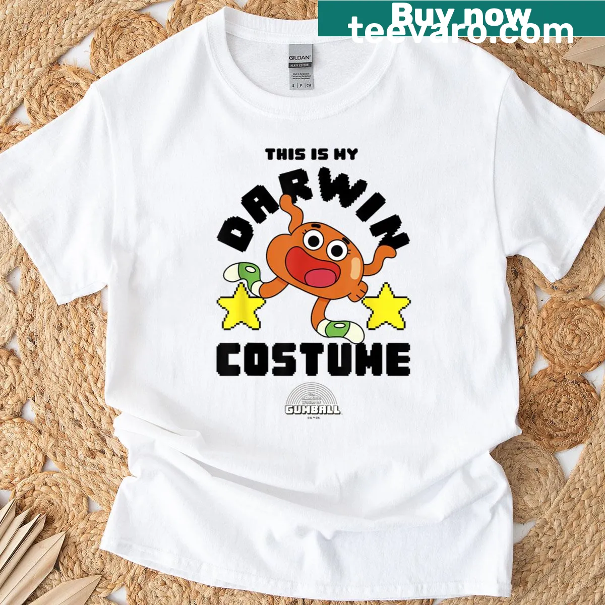 T-shirt featuring Darwin from 'The Amazing World Of Gumball' — on a men's t-shirt