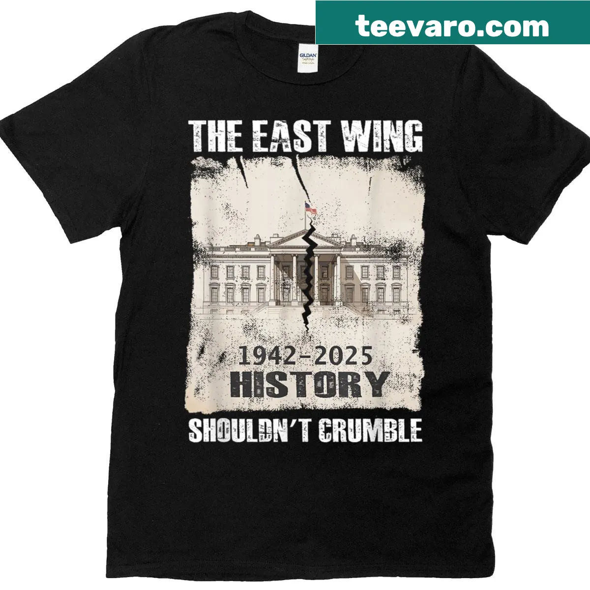 Inspirational typography on history preservation tee — on a men's t-shirt