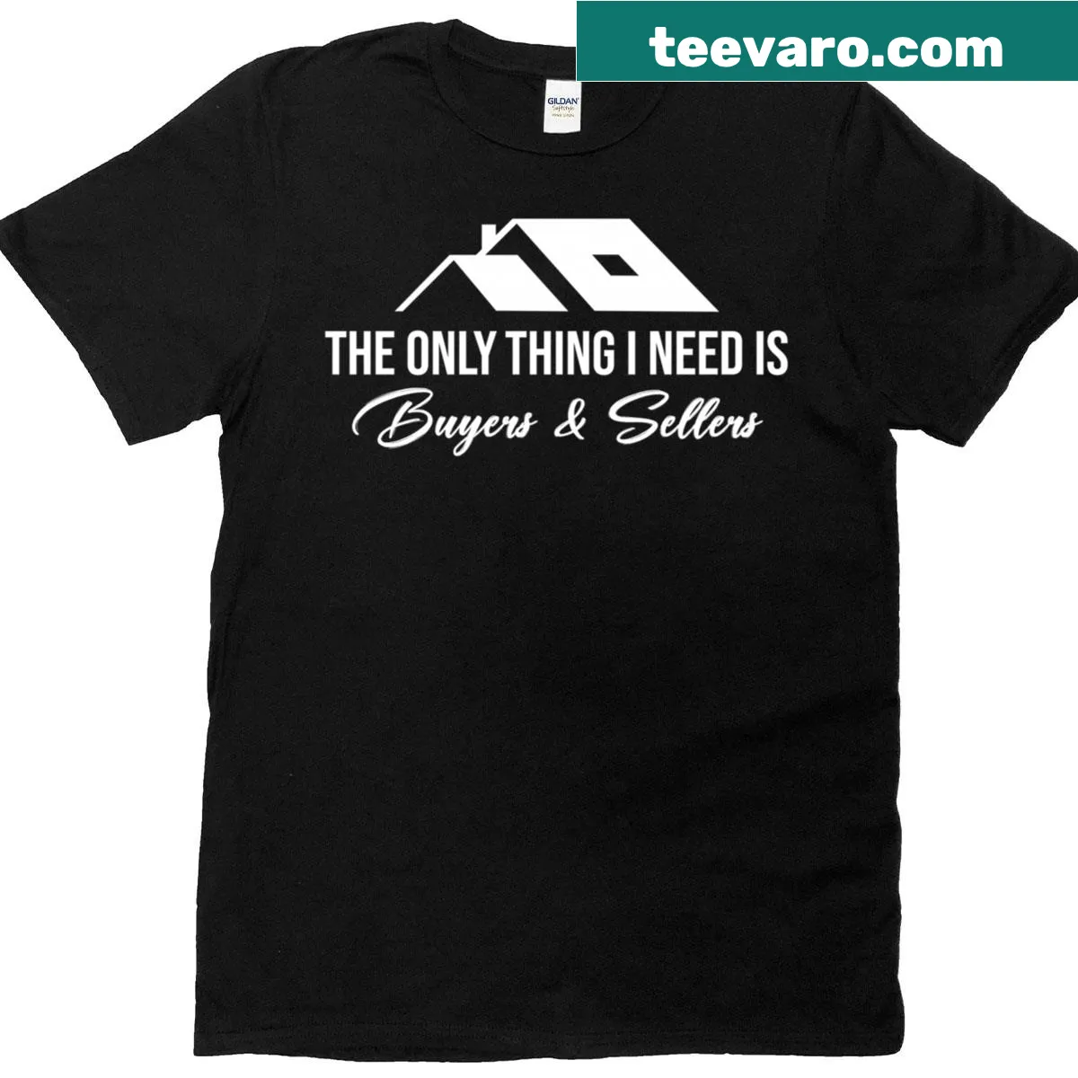 Funny typography T-shirt for realtors and brokers — on a men's t-shirt
