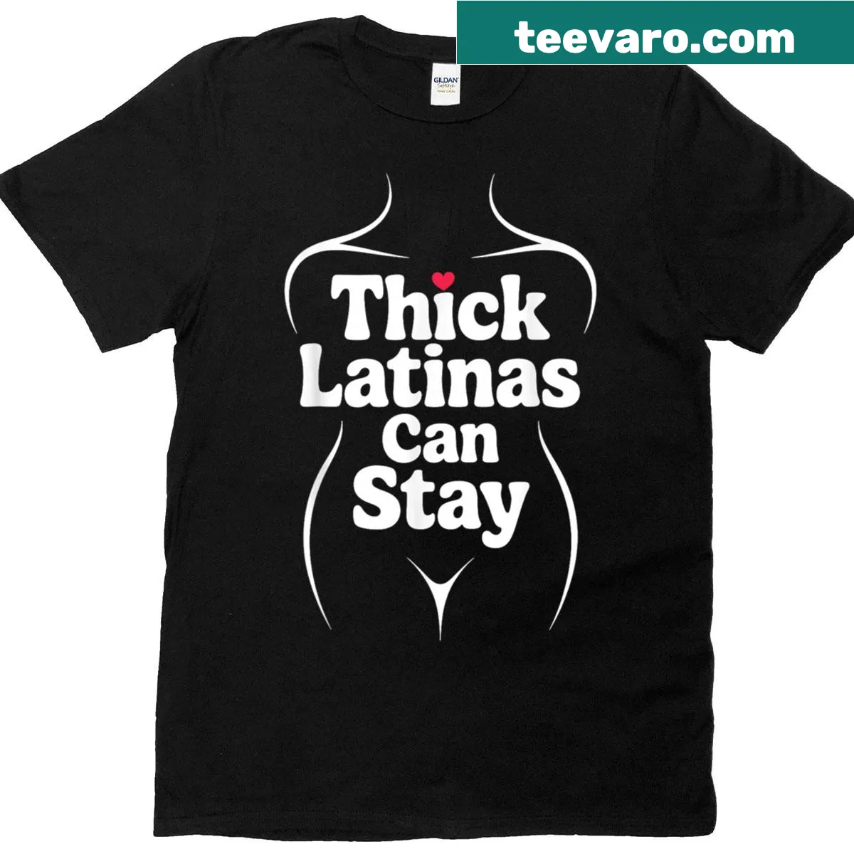 Bold text T-shirt celebrating body positivity for Latinas — on a men's t-shirt