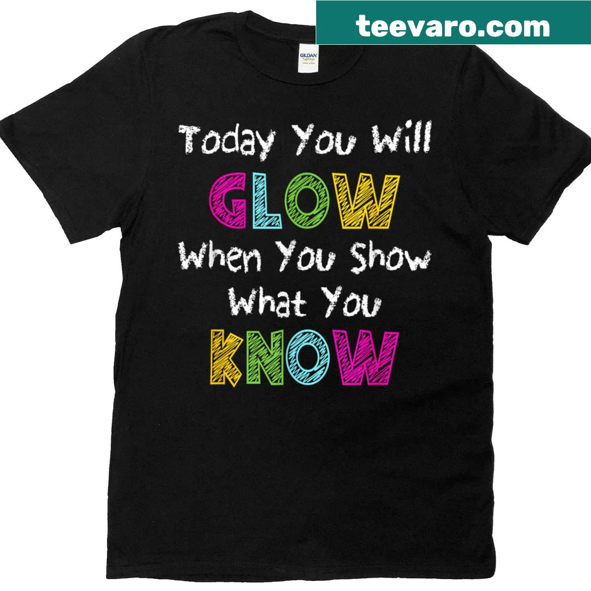 Inspirational test day t-shirt with motivational wording — on a men's t-shirt