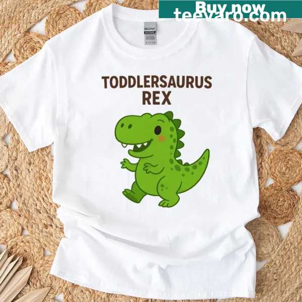 Cute toddler T-shirt featuring a playful dinosaur graphic