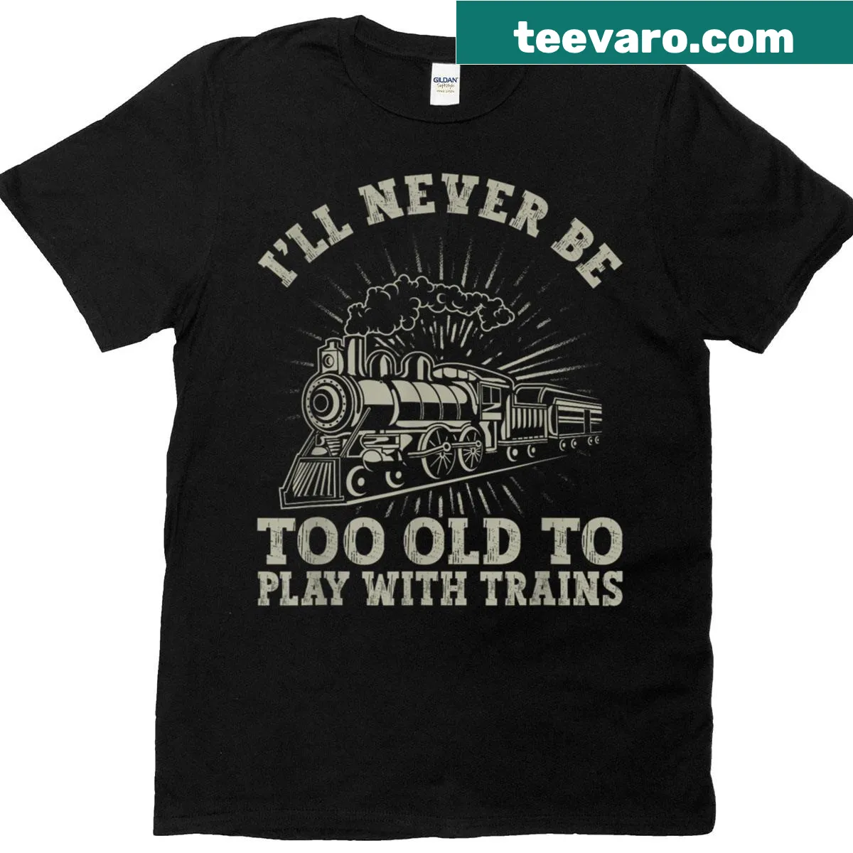 T-shirt for trainspotters featuring locomotive graphic — on a men's t-shirt