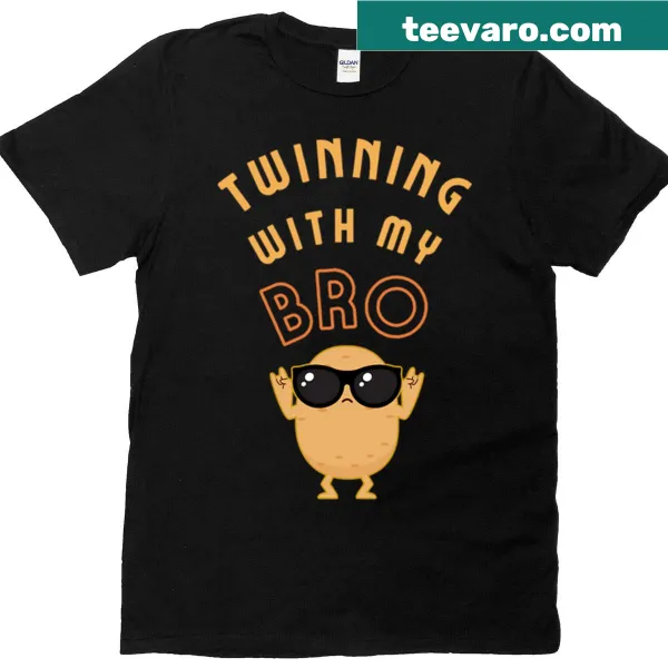 Funny oversized T-shirt about twinning with a brother