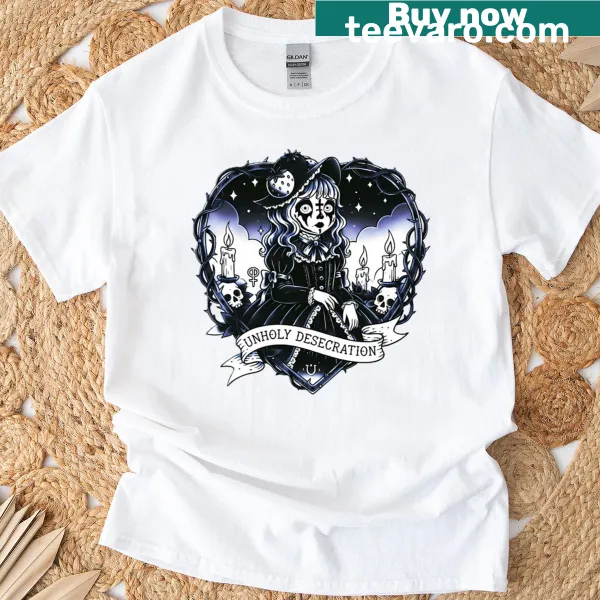 Gothic Lolita t-shirt with intricate designs and edgy graphics