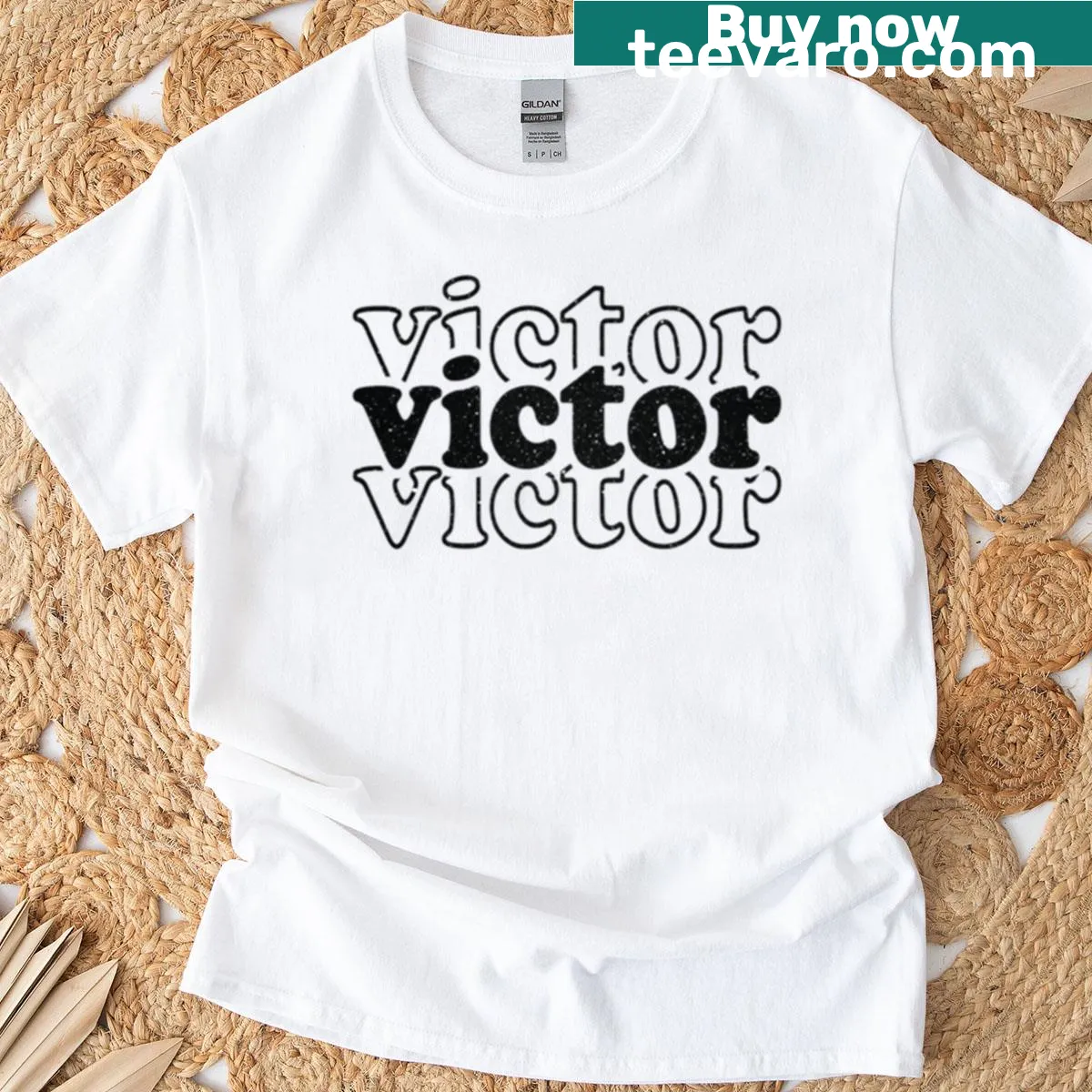 Personalized Victor name t-shirt for family — on a men's t-shirt