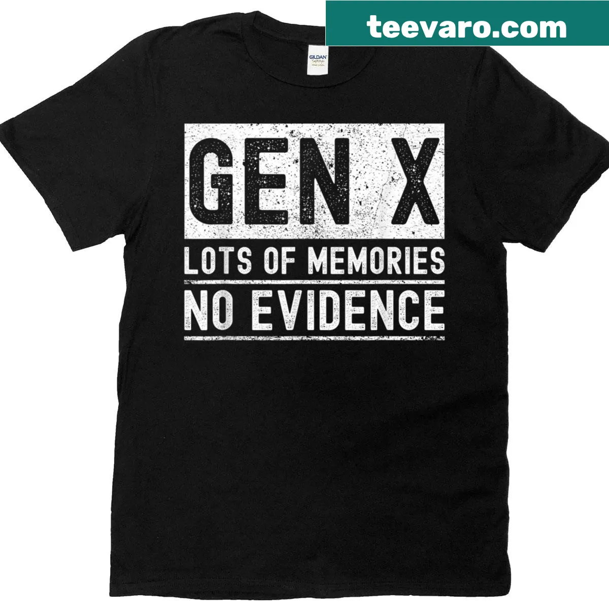 Vintage t-shirt celebrating Generation X with humorous text — on a men's t-shirt