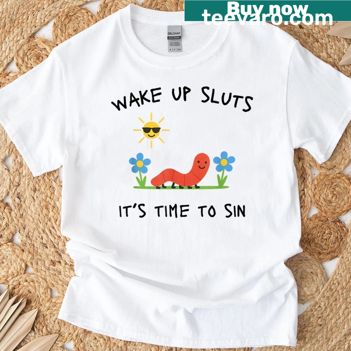 Funny T-shirt with bold saying and animal graphic — on a men's t-shirt