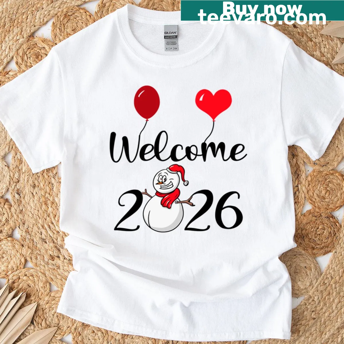 Funny snowman graphic for Happy New Year 2026 — on a men's t-shirt