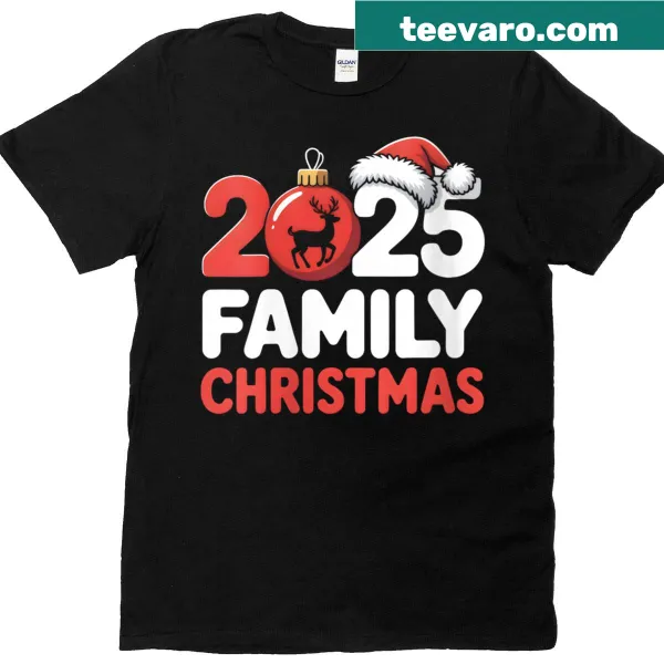 Matching family Christmas T-shirt for holiday celebrations.