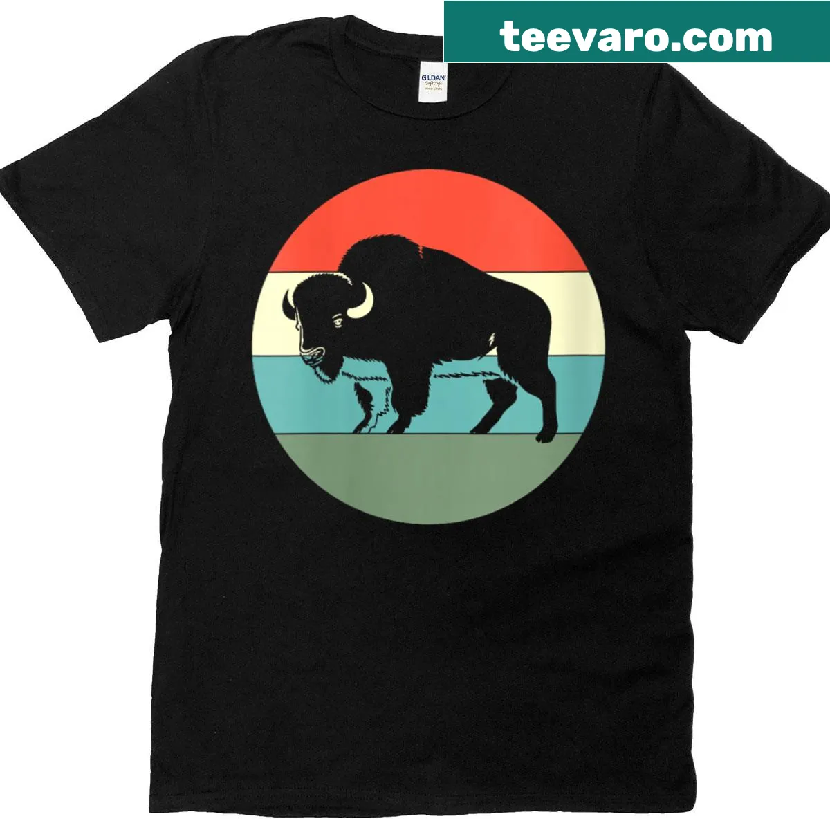 Vintage-style T-shirt featuring a bison graphic for animal lovers. — on a men's t-shirt