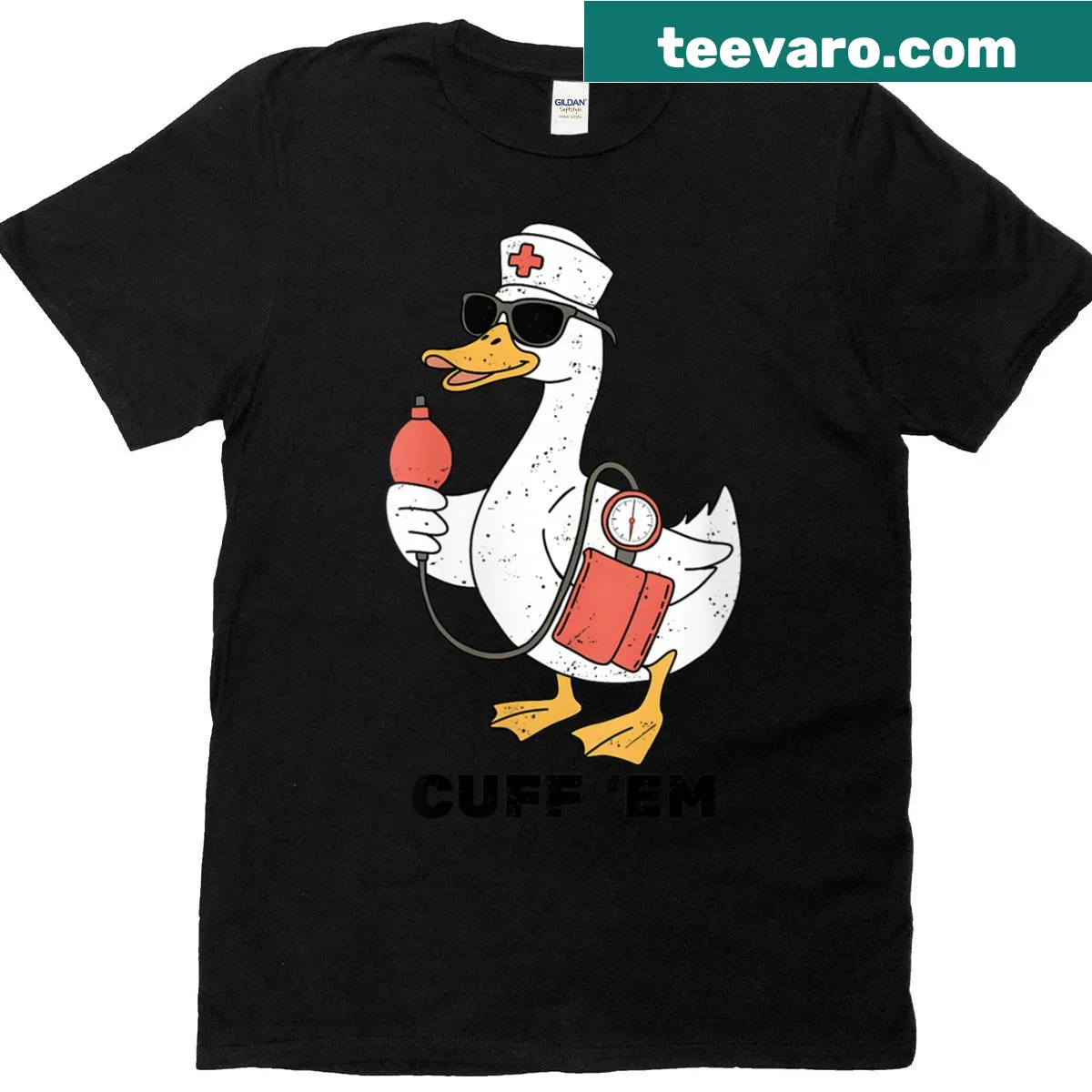 Vintage T-shirt with a funny nursing quote and graphic. — on a men's t-shirt