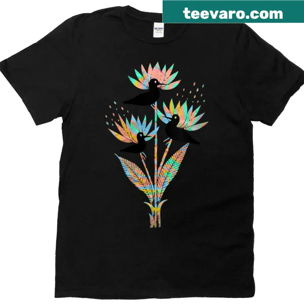 Abstract floral design featuring a Bird of Paradise flower.