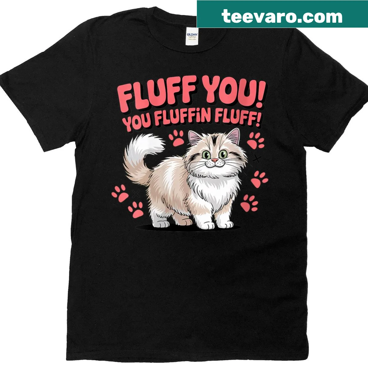 Funny cat-themed T-shirt with humorous text — on a men's t-shirt