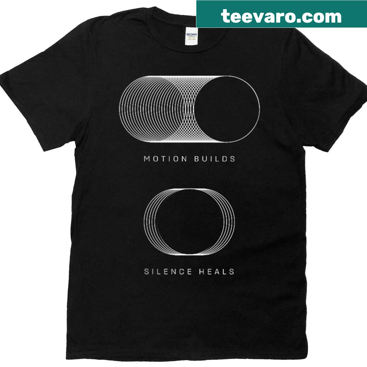 Inspirational t-shirt with the phrase 'Motion Builds Personal Growth' — on a men's t-shirt