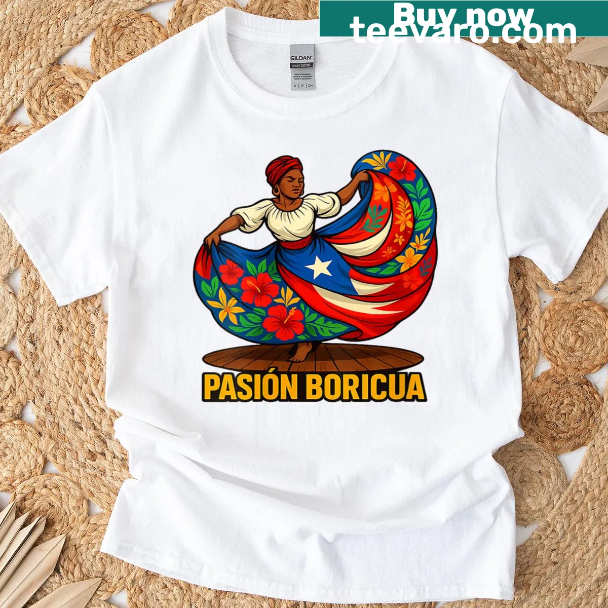 Pride T-shirt featuring 'Pasin Boricua' text celebrating Puerto Rican heritage — on a men's t-shirt