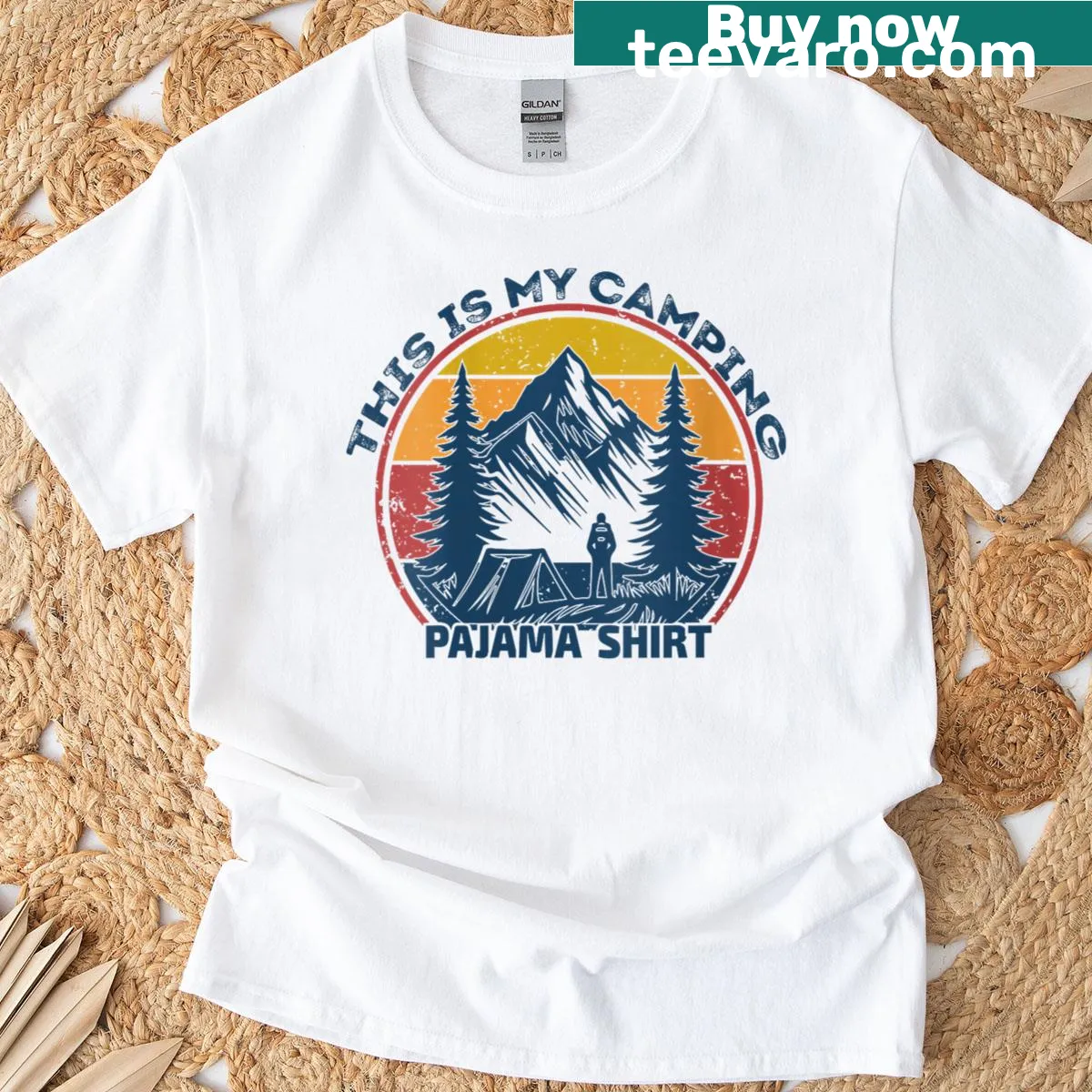 Camping Pajama Retro Vintage RV t-shirt — on a men's t-shirt