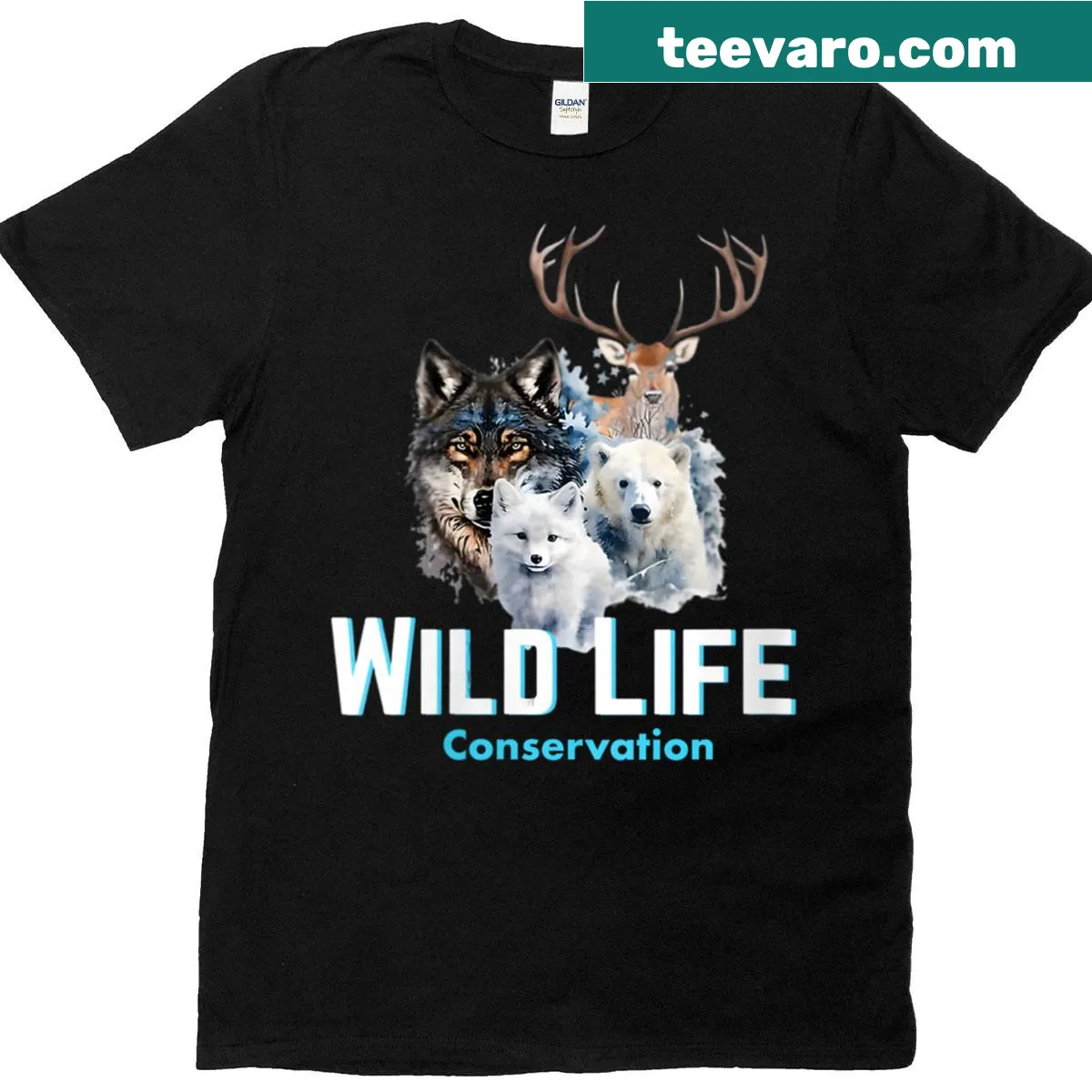 Wildlife conservation t-shirt with a nature-themed graphic. — on a men's t-shirt