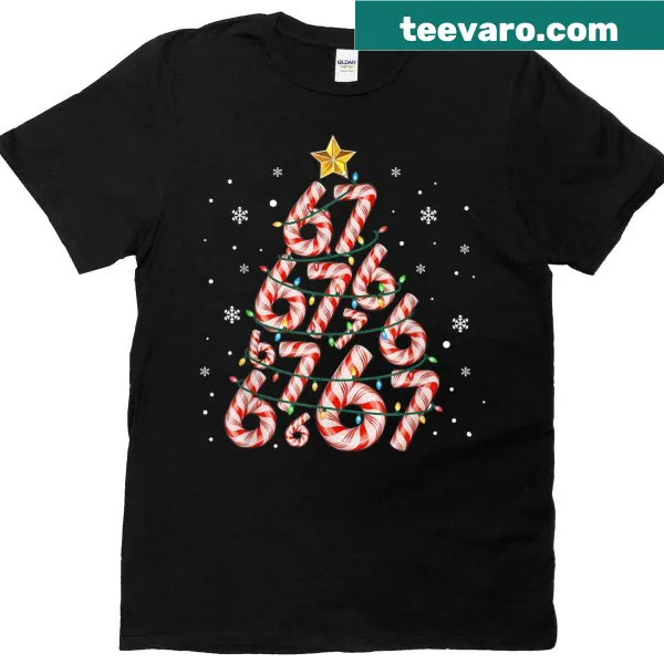 Funny Christmas t-shirt for kids with meme tree and candy canes