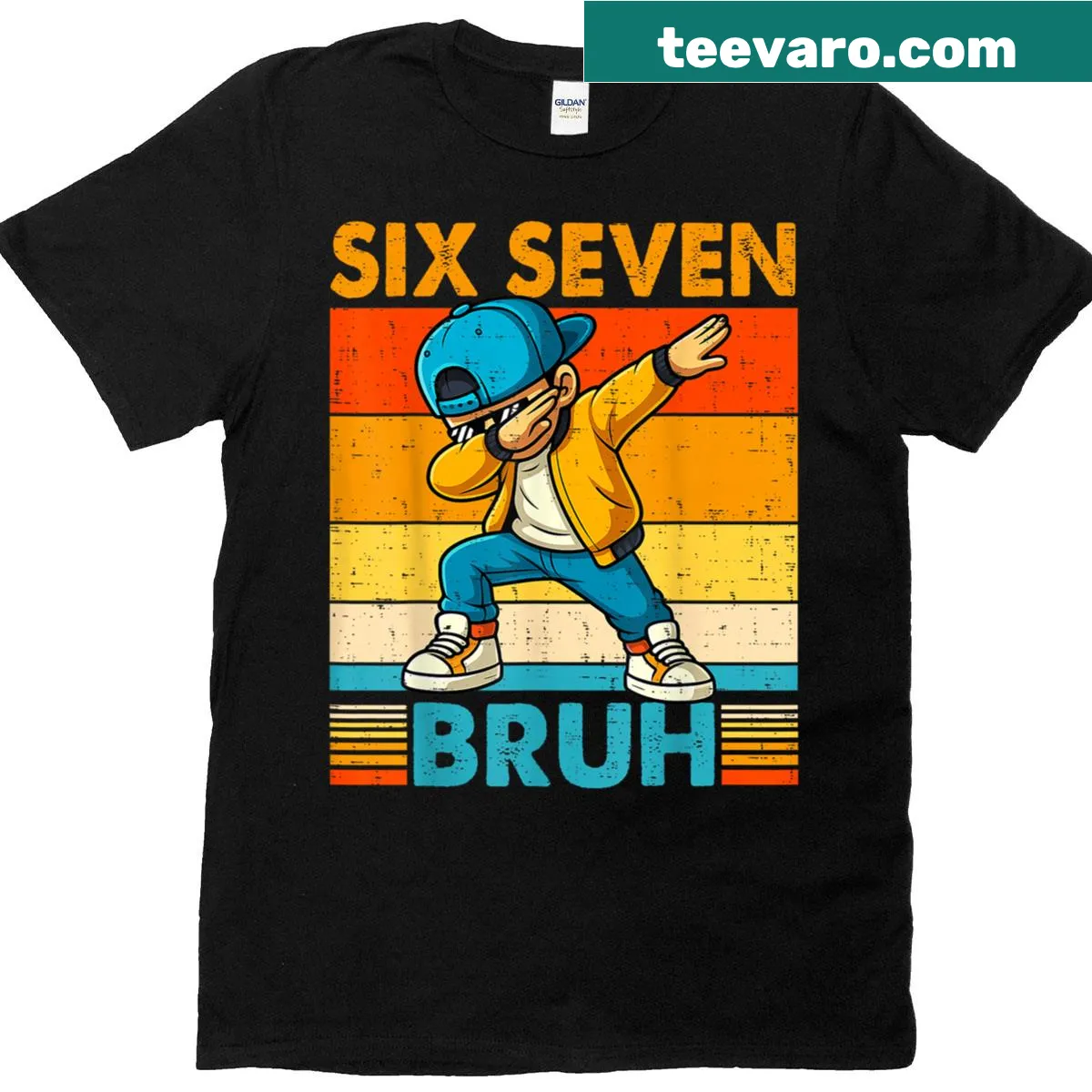 Funny dabbing boys T-shirt for kids featuring meme graphics — on a men's t-shirt