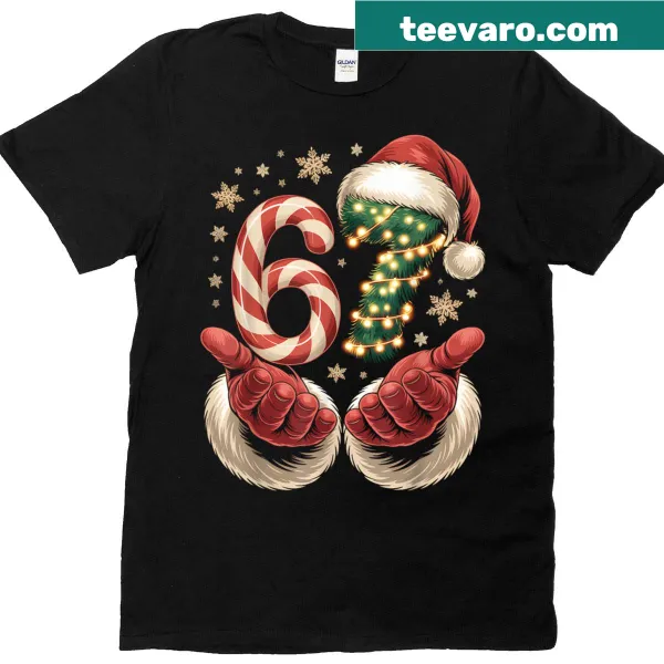 Funny Christmas t-shirt with Gen Alpha slang and Santa design