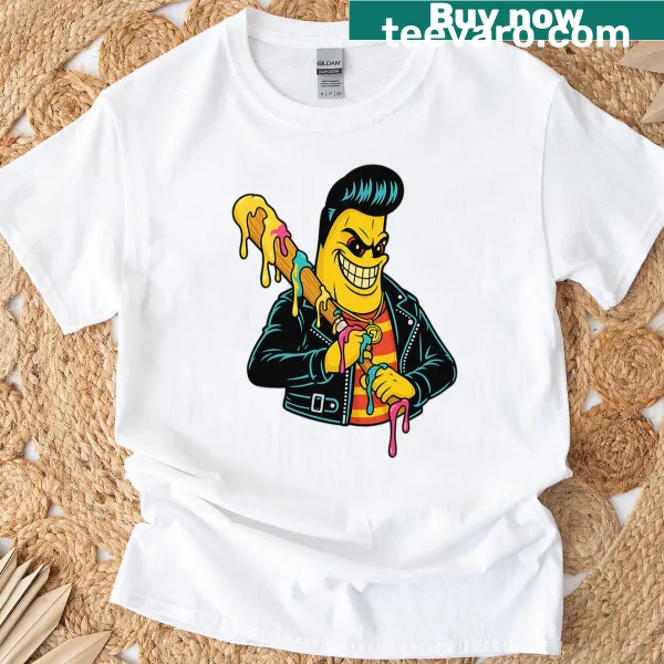 Playful t-shirt featuring a banana and ice cream illustration