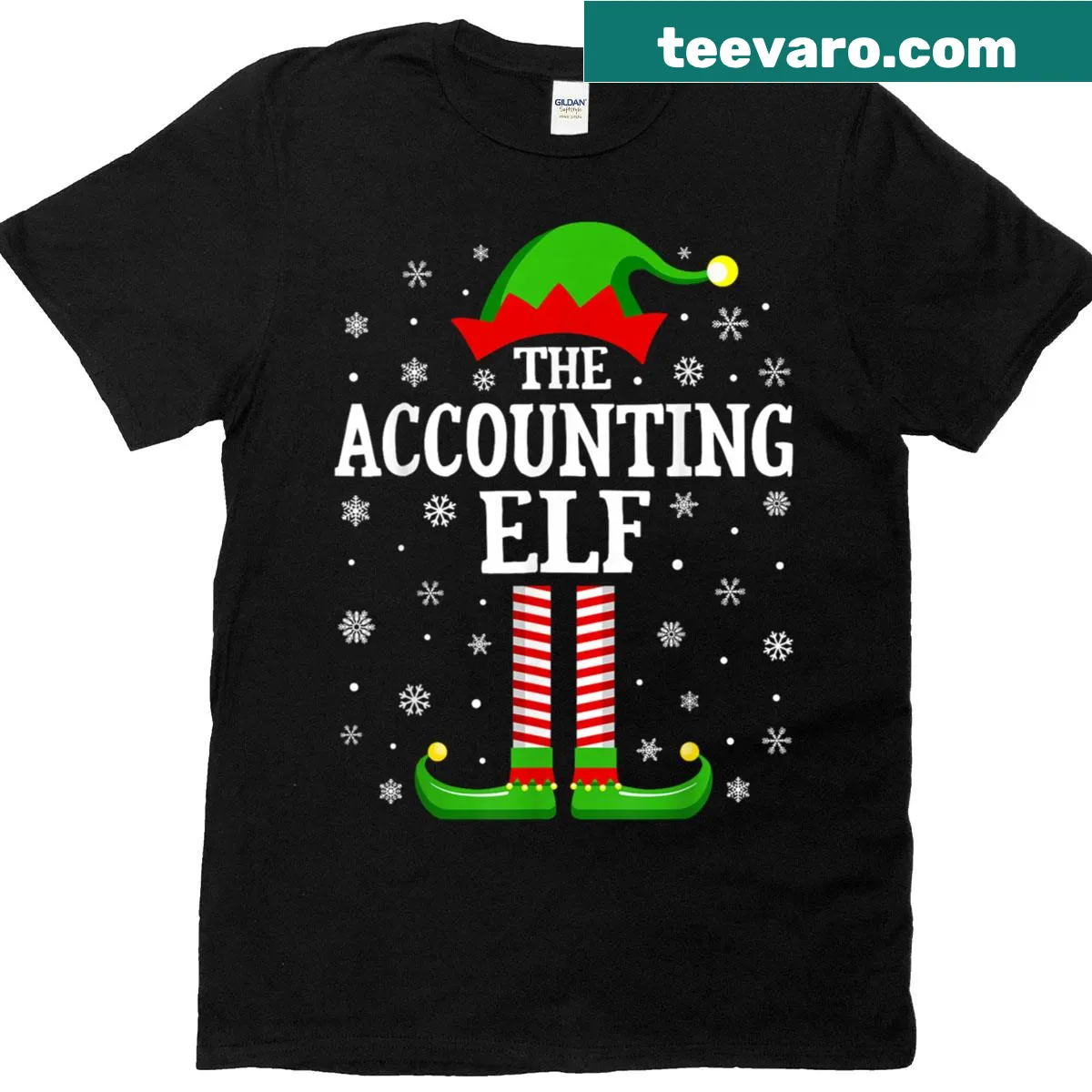Funny Accounting Elf Christmas family matching t-shirt — on a men's t-shirt