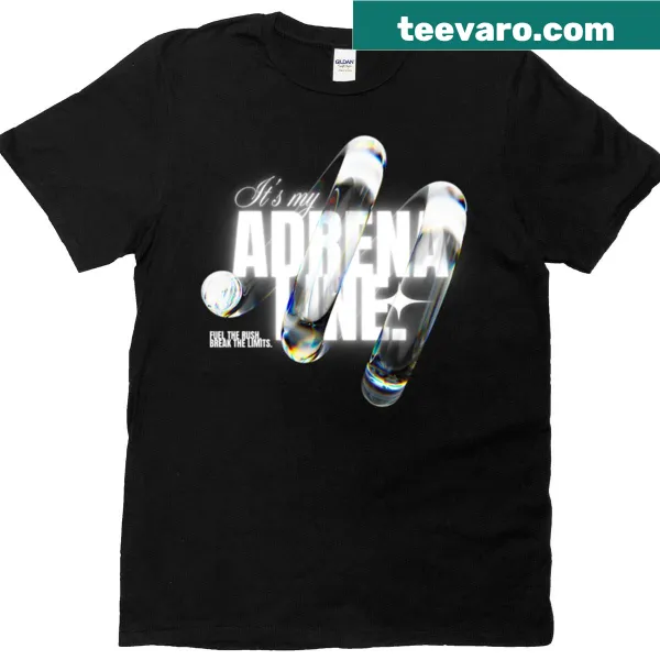 Bold t-shirt with 'Adrenaline' text design