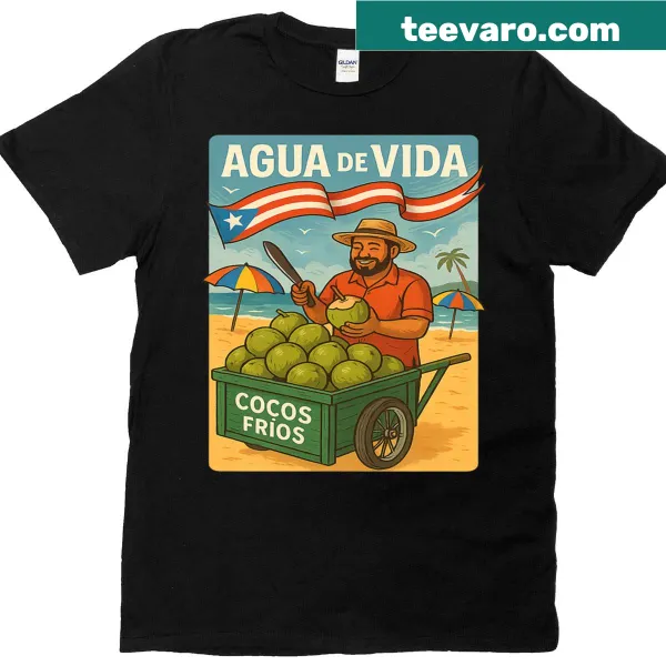 T-shirt with a tropical coconut and beach vibes graphic