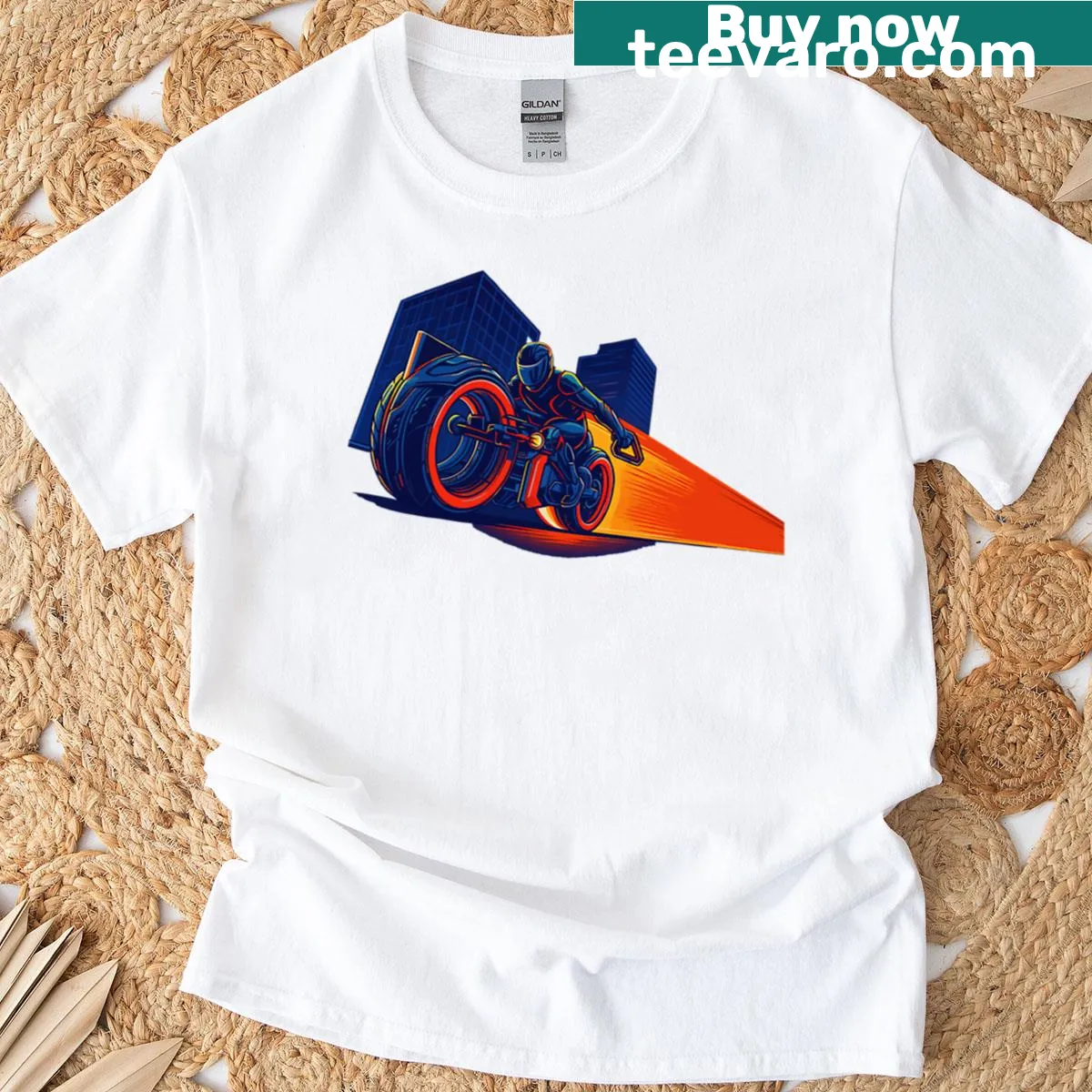 Tron Ares T-shirt featuring digital design inspired by sci-fi themes. — on a men's t-shirt