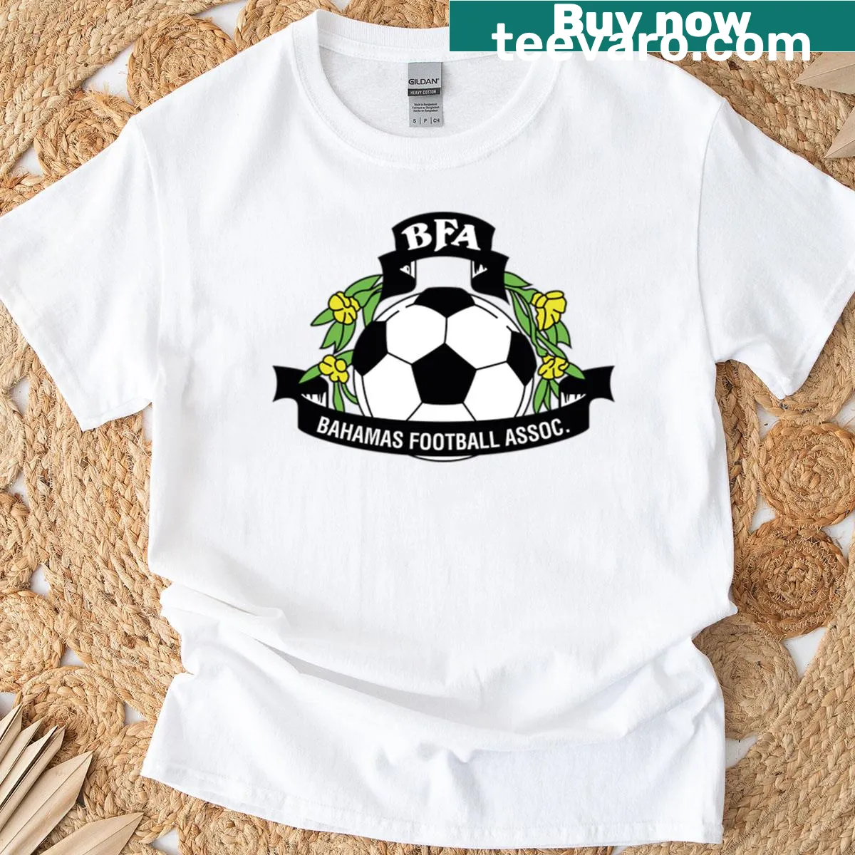 Bahamas Football Association emblem on a casual t-shirt — on a men's t-shirt