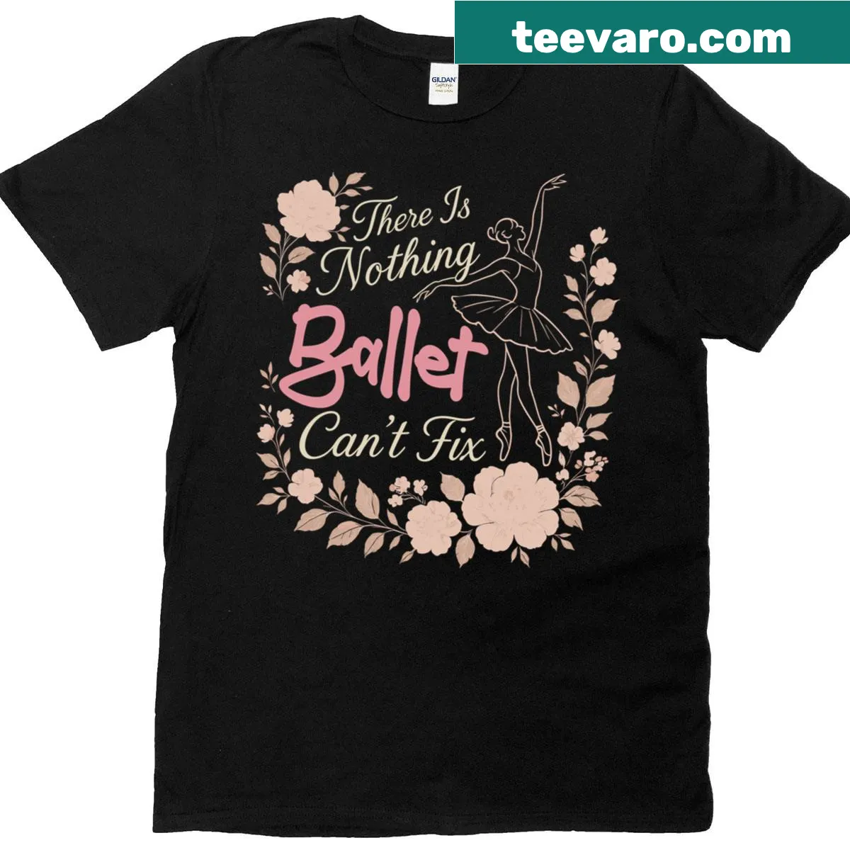 Ballet-themed t-shirt with elegant text about dance — on a men's t-shirt