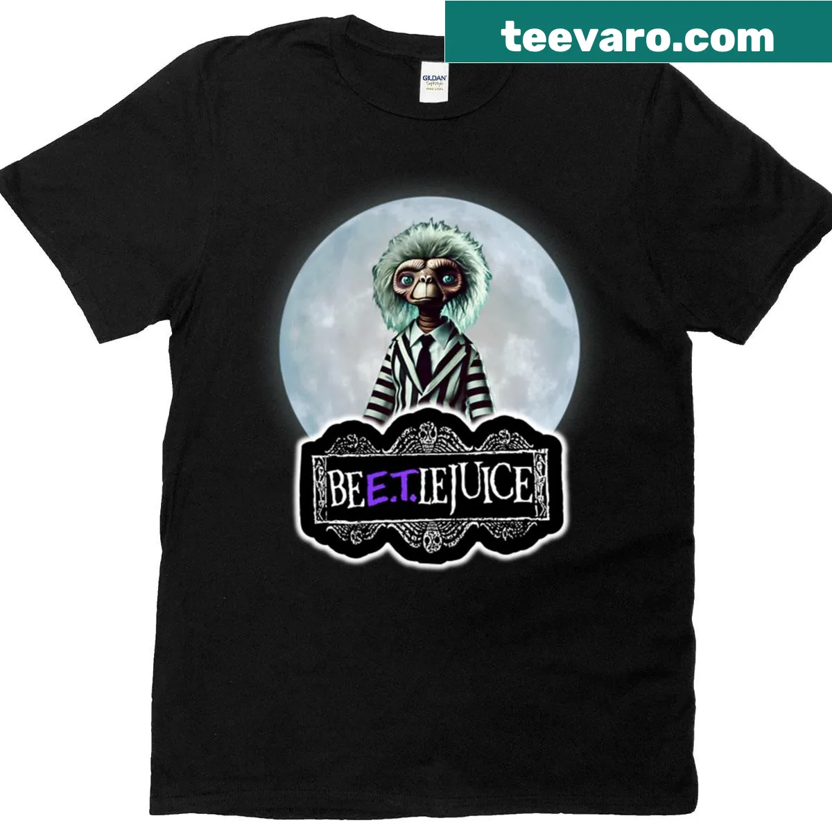 Whimsical graphic T-shirt featuring ghostly characters with playful text — on a men's t-shirt