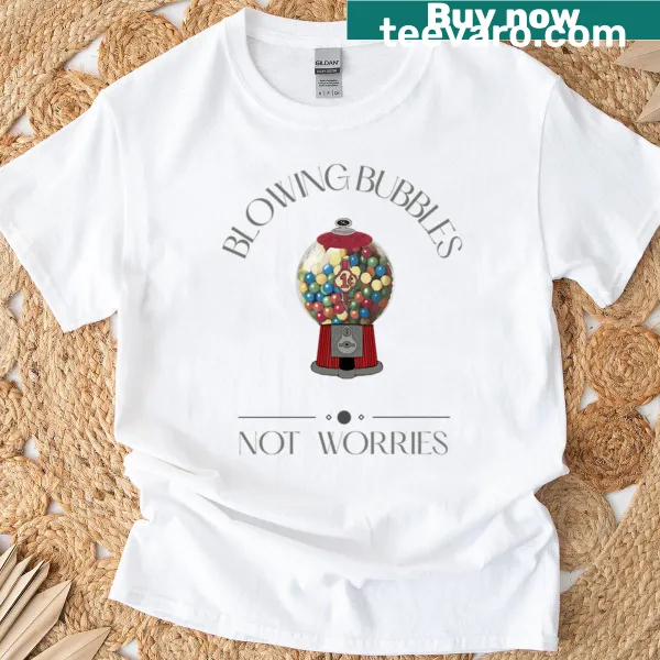 Whimsical T-shirt featuring a child blowing bubbles in a fun design