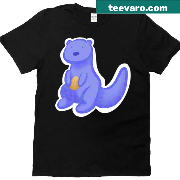 Cute otter illustration with its favorite shell on a T-shirt