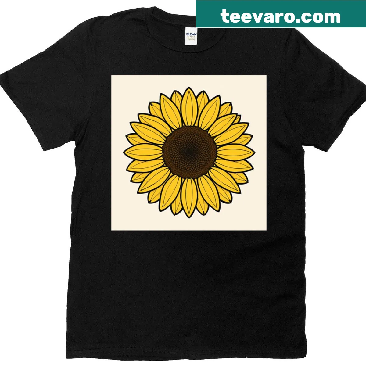 Illustrated sunflower bloom art t-shirt bringing nature's beauty — on a men's t-shirt
