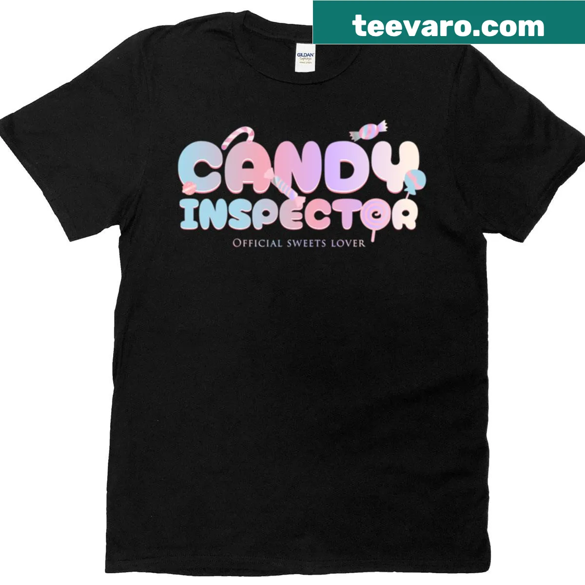 Cute pastel t-shirt for candy lovers with sweet typography — on a men's t-shirt