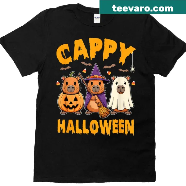 Funny capybara ghost witch t-shirt for Halloween