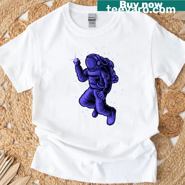 Cheerful astronaut design on a T-shirt