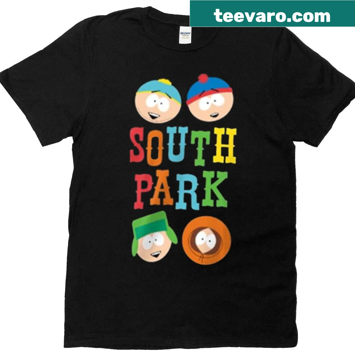 Bold block letter text art on a t-shirt — on a men's t-shirt
