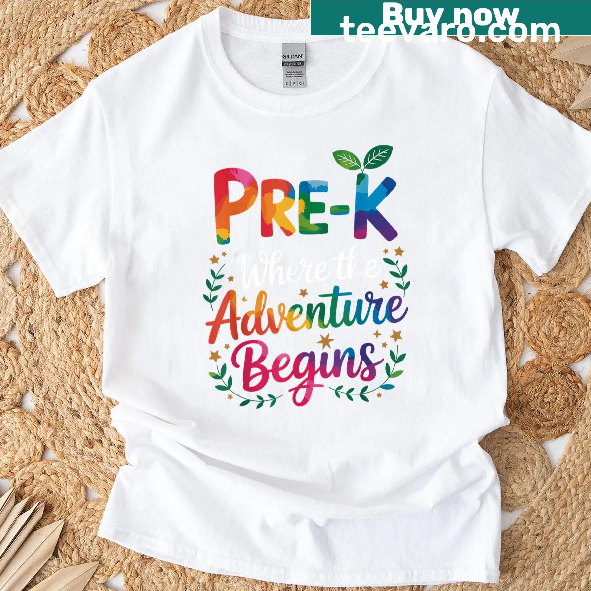 Playful T-shirt featuring art for preschool teachers — on a men's t-shirt