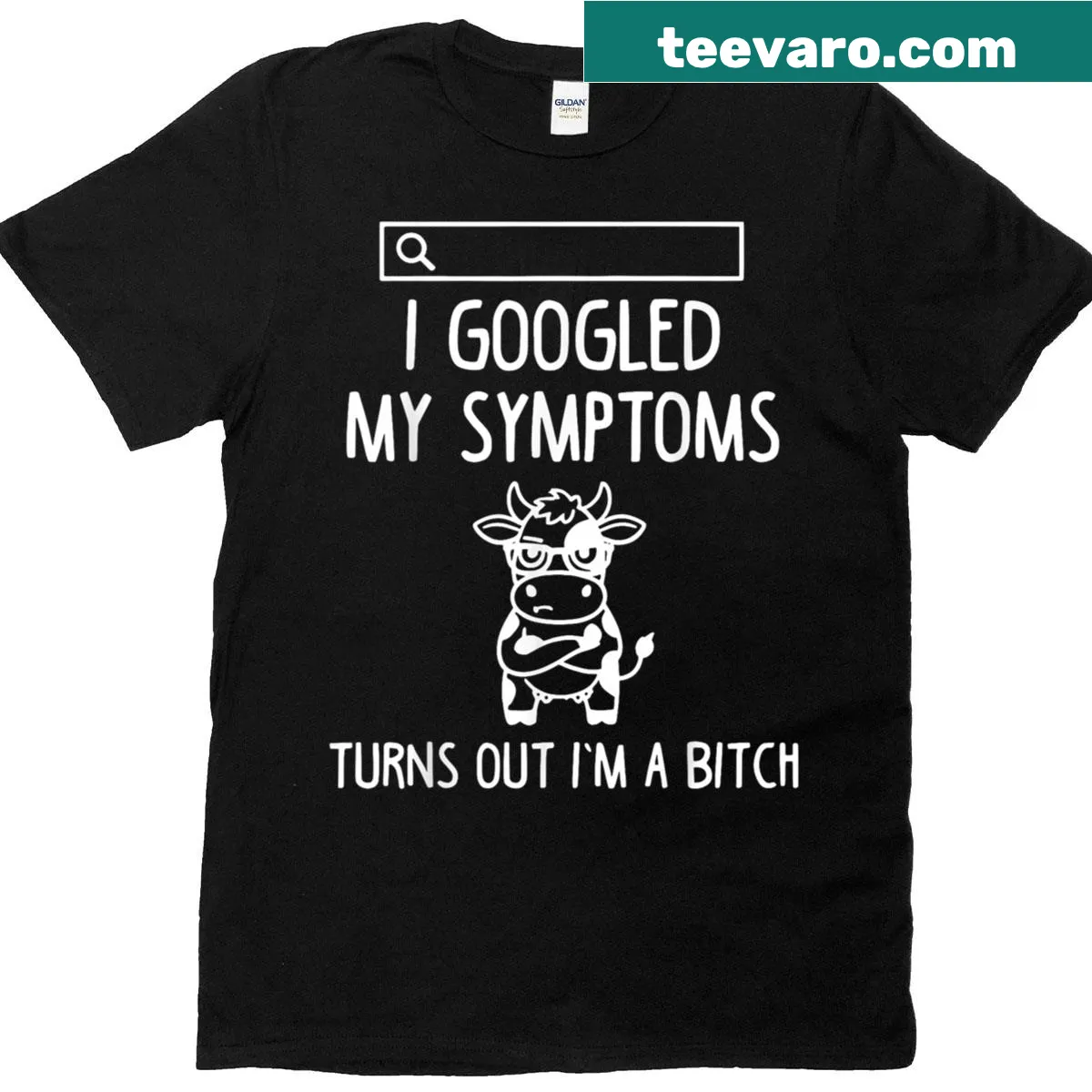 T-shirt featuring a humorous saying about Googling symptoms — on a men's t-shirt