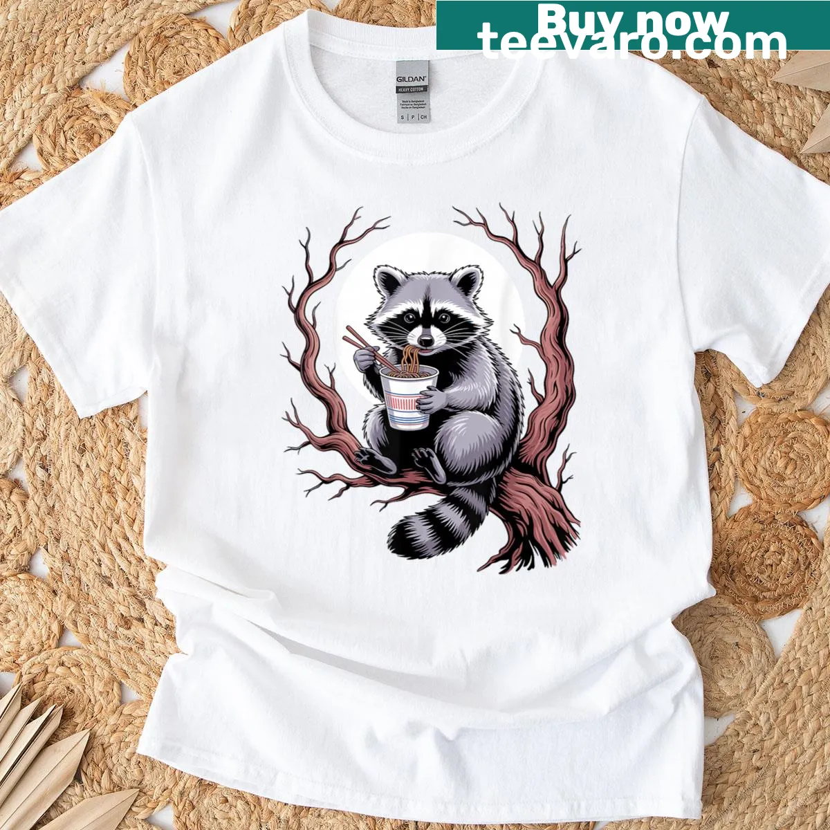 Cute raccoon design T-shirt for animal lovers — on a men's t-shirt