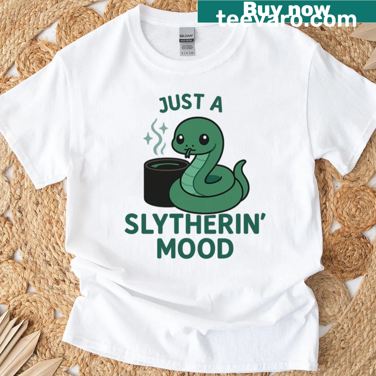 Cute snake graphic on a casual T-shirt — on a men's t-shirt