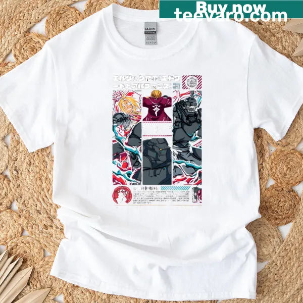 Illustrated t-shirt featuring Edward and Alphonse Elric characters
