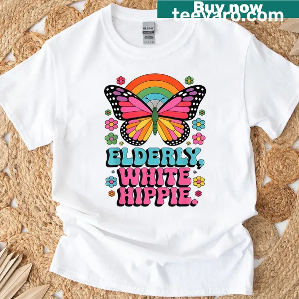 Vintage 70s butterfly and groovy text design on a tee