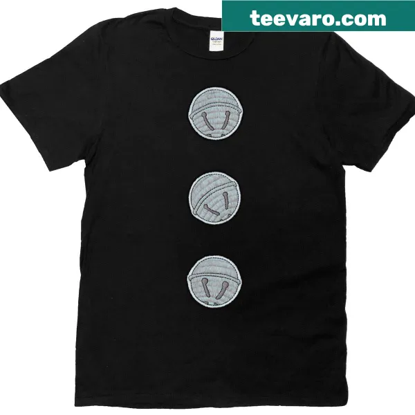 Embroidery-style shirt featuring elegant silver bells design