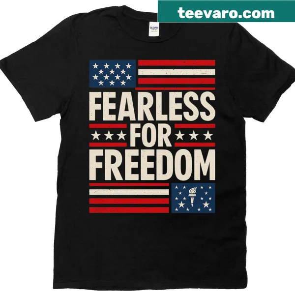 American patriotic t-shirt with a fearless freedom design