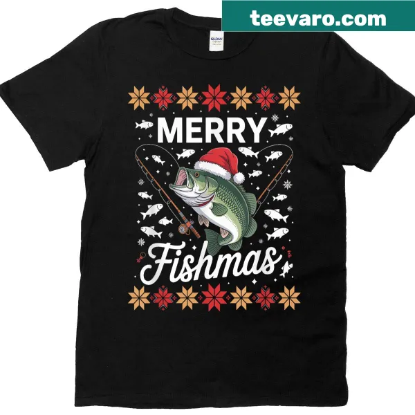 Vintage Fishmas t-shirt with fishing graphics and text